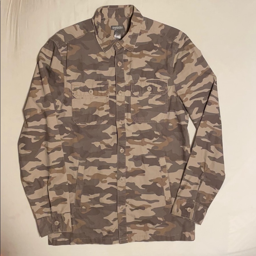 Divided Camo Button Down